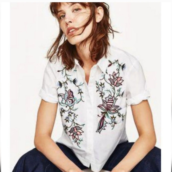 Zara Embroidered shirt. S - Picture 2 of 5